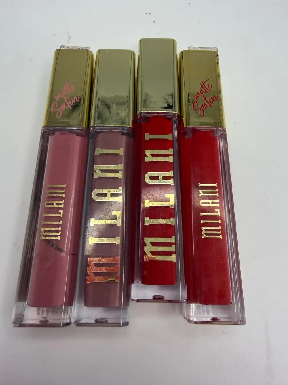 Milani Amore Matte Satin Lip Creme Lot of 4 Fancy Luxe Red Pink Discontinued
